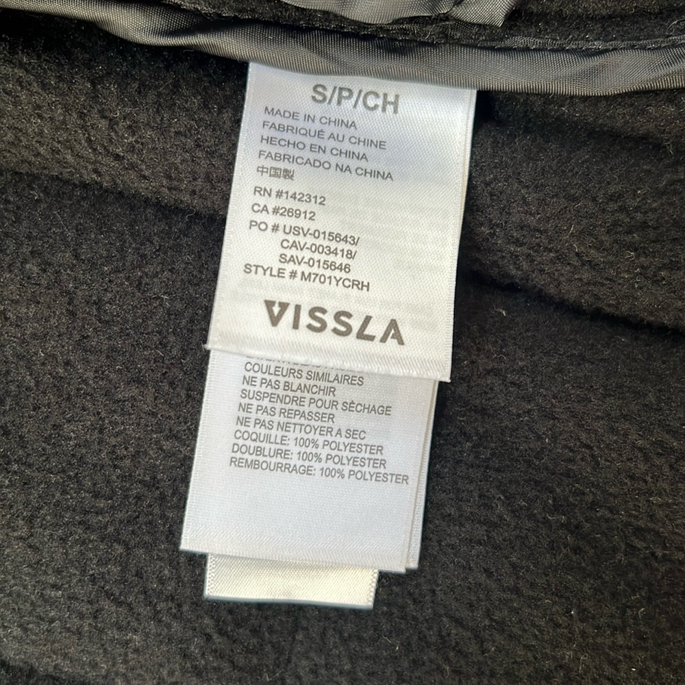 VISSLA Men's Cronkite II Eco Snap Hooded Quilted Jacket Gray/Black Size S - Picture 8 of 10